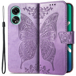 Pattintható tok a Oppo A38 4G / Oppo A18 4G, Butterfly, lila