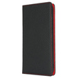 Pattintható tok a Samsung Galaxy S25+ Plus, Litchi Skin Grain, fekete