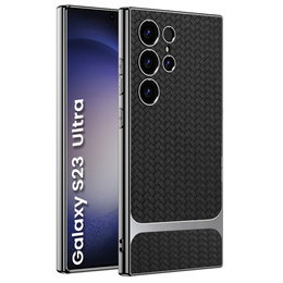 Telefontok a Samsung Galaxy S23 Ultra, GKK Woven Leather, fekete