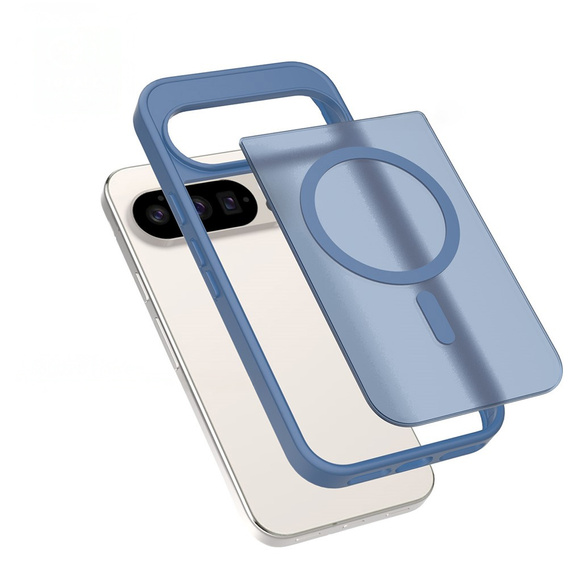 Matt tok Google Pixel 10 / 10 Pro, MagSafe-hoz, áttetsző kék