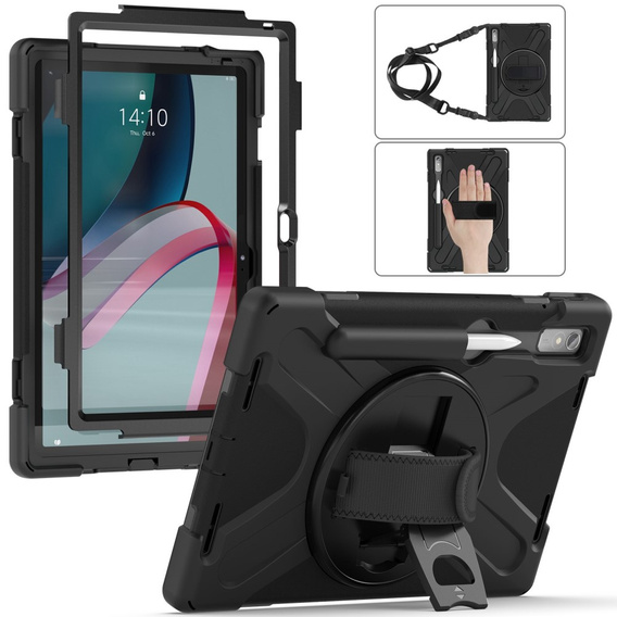 Páncélozott tok Lenovo Tab P11 Pro Gen 2 TB132FU TB132XU 11.2" iPad Pro 12.9 1, védő 360, hely a tollnak, fekete