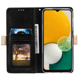 Flap tok Samsung Galaxy A25 5G, Wallet Pocket Zipper Lace, fekete