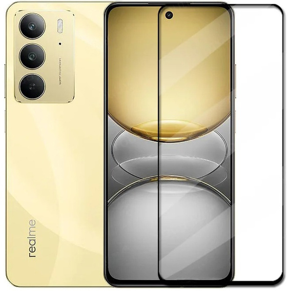 3D edzett üveg Realme 14X / Realme C75 készülékhez, fekete keret