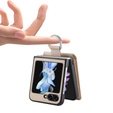 Tok Samsung Galaxy Z Flip7 FE / Z Flip6, Card Slot Ring Case, bézs színű