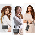 Tok CASEME Samsung Galaxy A56 5G, RFID Leather Wallet, vállpánttal, fekete