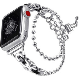 Női karkötő Apple Watch 1/2/3/4/5/6/7/8/9/SE 38/40/41mm, ezüst / fekete