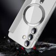 Pattintható tok a Samsung Galaxy S24, RFID Wallet MagSafe CamShield, ezüst
