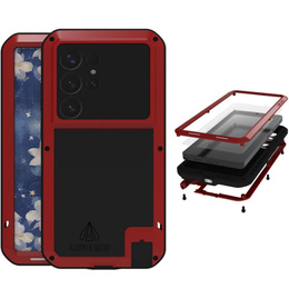 Love Mei Telefontok a Samsung Galaxy S25 Ultra, armored with glass, piros