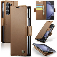 CASEME flip tok Samsung Galaxy Z Fold6 5G, Litchi Wallet, barna