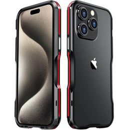 Teletok LUPHIE iPhone 15 Pro-hoz, Armor Bumper, fekete / piros
