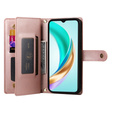 Pattintható tok a Honor Magic 7 Lite, Wallet Zipper Pocket, rózsaszín