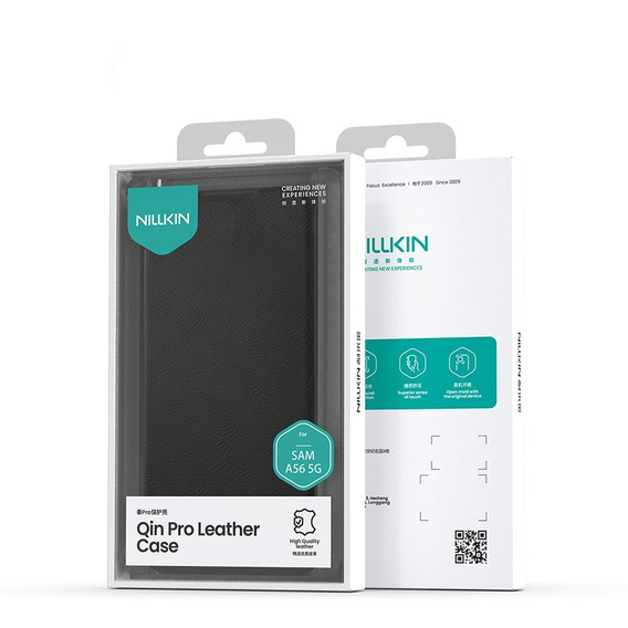 NILLKIN flip tok Samsung Galaxy A56, CamShield Qin Pro, bőr, barna