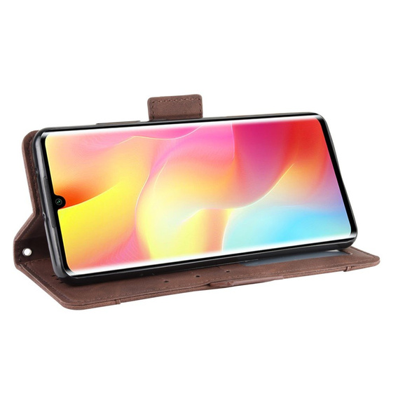 Pattintható tok a Xiaomi Mi Note 10 Lite, Card Slot, barna