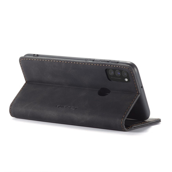 CASEME tok Samsung Galaxy M21, Leather Wallet Case, fekete