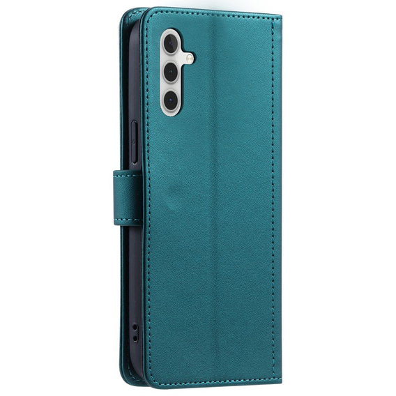 Flap tok Samsung Galaxy A55 5G, Rhombus Crossbody Leather, sötétzöld