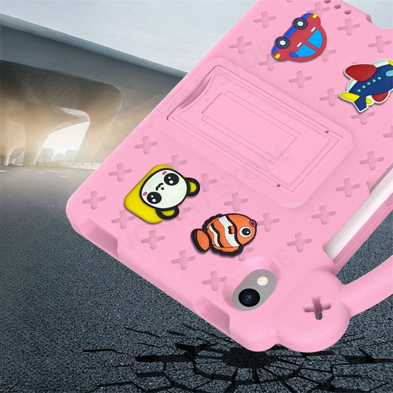 Gyermek tok iPad mini 8.3" 2021 (6 gen.) / iPad mini 8.3" 2024 (7 gen.), Cute Patterns, állvánnyal, rózsaszín