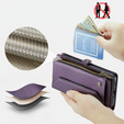 Tok CASEME Samsung Galaxy A56 5G, RFID Leather Wallet, vállpánttal, lila
