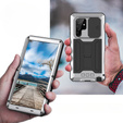 Páncélozott tok a Samsung Galaxy S22 Ultra, R-JUST CamShield Slide, ezüst