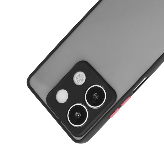 Szilikon tok Xiaomi Redmi Note 13 5G, kamera védelemmel, átlátszó / fekete + edzett üveg 9H