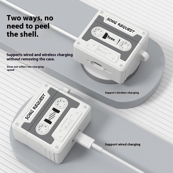 Retro szilikon kazettás tok Apple AirPods Pro 3 készülékhez
