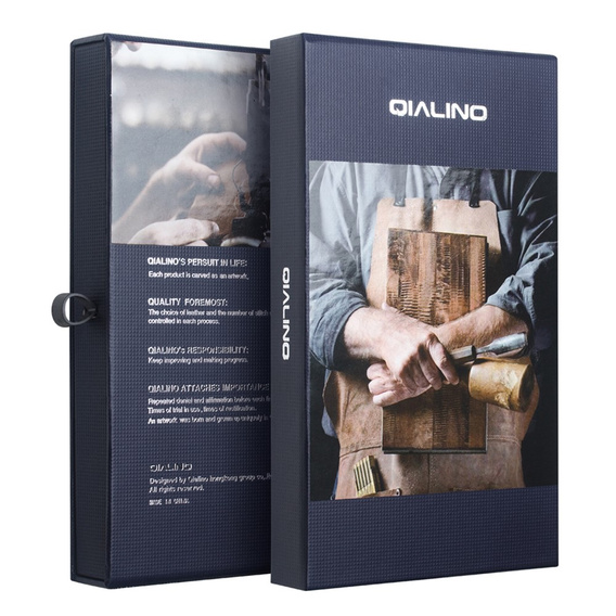 QIALINO bőr pénztárca flip tok iPhone 17 Pro készülékhez - barna