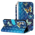 Pattintható tok a Samsung Galaxy A35 5G, Wallet, Butterflies kék