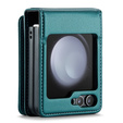 CASEME flip tok Samsung Galaxy Z Flip5 5G, Litchi Wallet, zöld