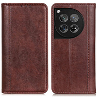 Telefontok a OnePlus 12 5G, Wallet Litchi Leather, barna