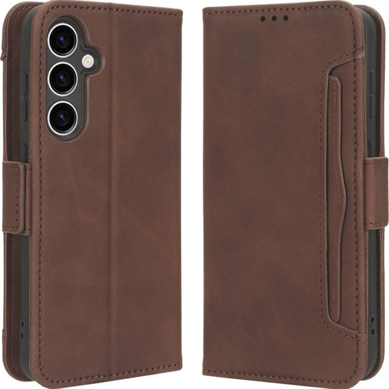 Pattintható tok a Samsung Galaxy S23 FE, Card Slot, barna