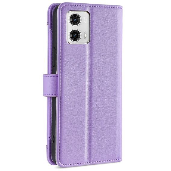 Pattintható tok a Motorola Moto G73 5G, Wallet Zipper Pocket, lila
