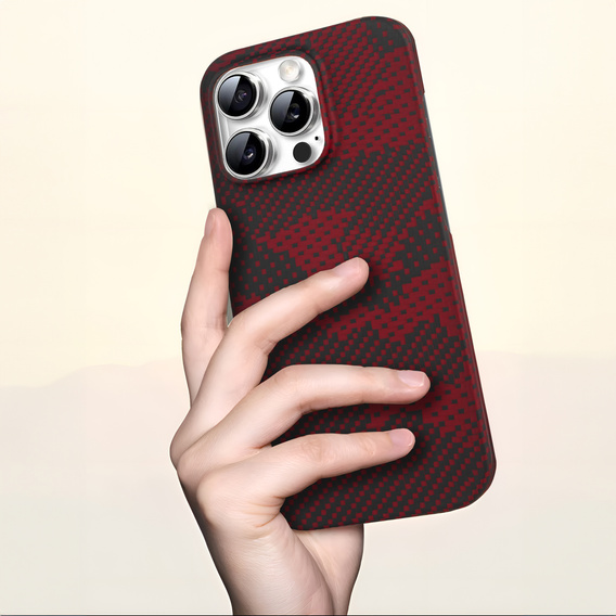 Tok iPhone 16 Pro Max hoz, Aramid Fiber MagSafe, piros