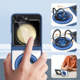 Tok Samsung Galaxy Z Flip7 FE / Z Flip6, Corners Dropproof, MagSafe-hoz, átlátszó / tengerészkék