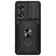 Páncélozott tok a Oppo A98 5G, Camera Slide Card Slot, fekete