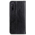 Telefontok a Sony Xperia 1 V, Wallet Litchi Leather, fekete
