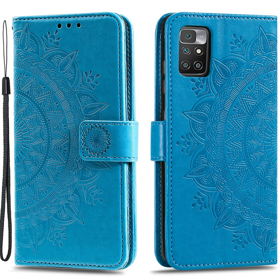 Pattintható tok a Xiaomi Redmi 10, Mandala, kék