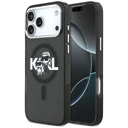 Karl Lagerfeld IML Glitter Karl & Choupette Sketch Logo MagSafe tok iPhone 17 Pro Max készülékhez