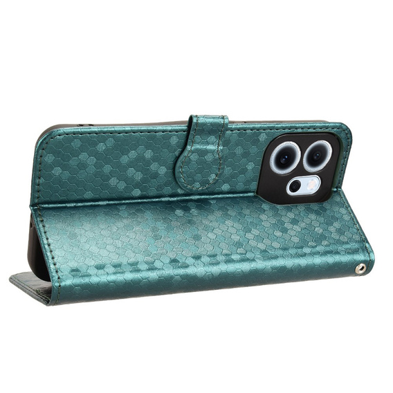 Pántos tok Oppo Reno 14F, pénztárca Rhombus, zöld
