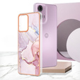 Védő tok Motorola Moto G24 / G24 Power / G04, Marble Slim Case, rózsaszín