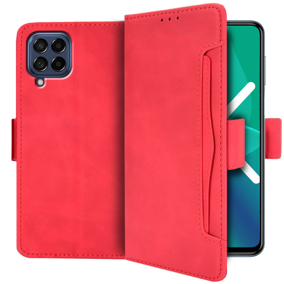 Pattintható tok a Samsung Galaxy M53 5G, Card Slot, piros