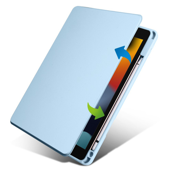 Tok iPad 10.2" 2021/2020/2019 (9/8/7 gen.), tolltartóval, 360°-os forgatható, kék