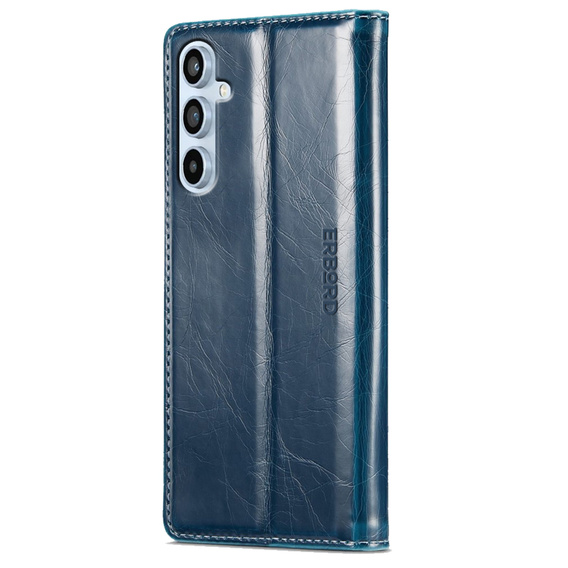 Pattintható tok a Samsung Galaxy A54, ERBORD Waxy Wallet, kék