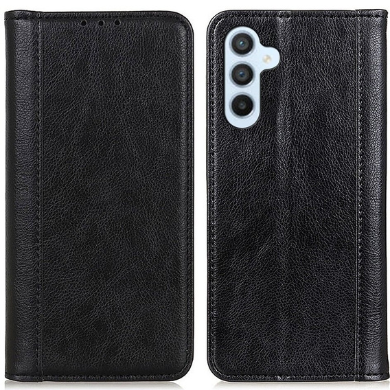 Telefontok a Samsung Galaxy S24, Wallet Litchi Leather, fekete