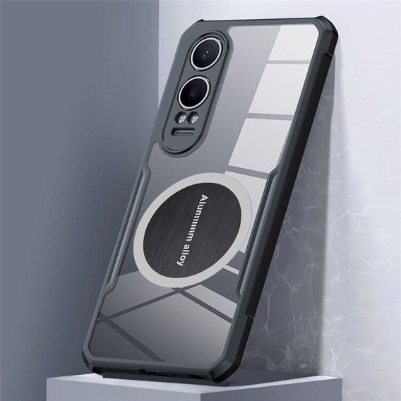 Tok OnePlus Nord CE4 Lite, mágneses lemezzel, átlátszó / fekete