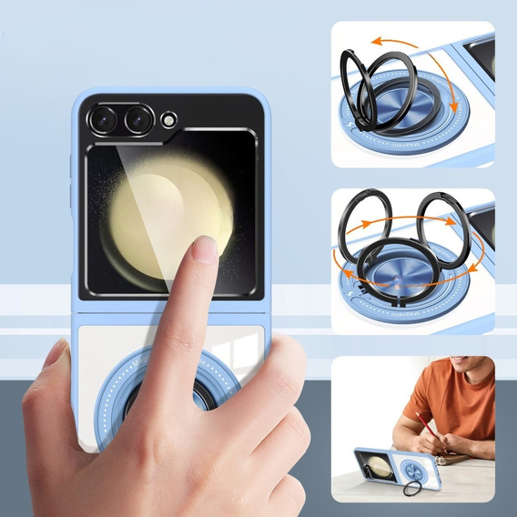 Tok Samsung Galaxy Z Flip7 FE / Z Flip6, Corners Dropproof, MagSafe-hoz, átlátszó / kék