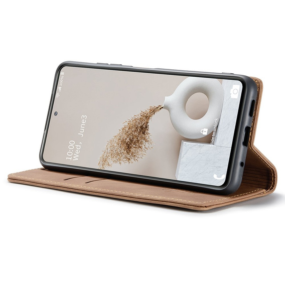 CASEME tok Samsung Galaxy S20 FE, Leather Wallet Case, barna