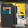 Pattintható tok a iPhone 12, RFID Wallet MagSafe CamShield, fekete