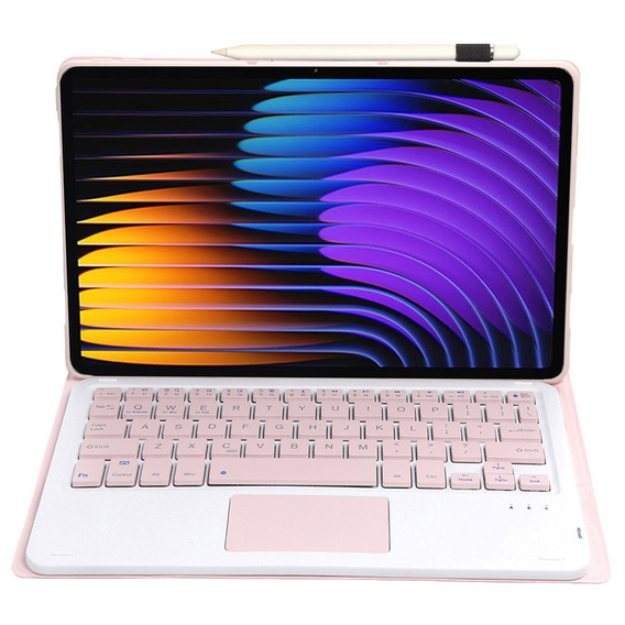 Billentyűzet tok a Xiaomi Pad 7 / 7 Pro, TouchPad, rózsaszínű