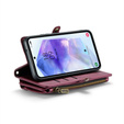 Tok CASEME Samsung Galaxy A55 5G, RFID Leather Wallet, vállpánttal, piros