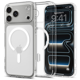Spigen Ultra Hybrid MagSafe tok iPhone 17 Pro készülékhez, átlátszó / fehér