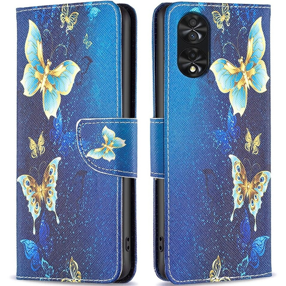 Pattintható tok a TCL 40 NxtPaper, Wallet, Butterflies kék